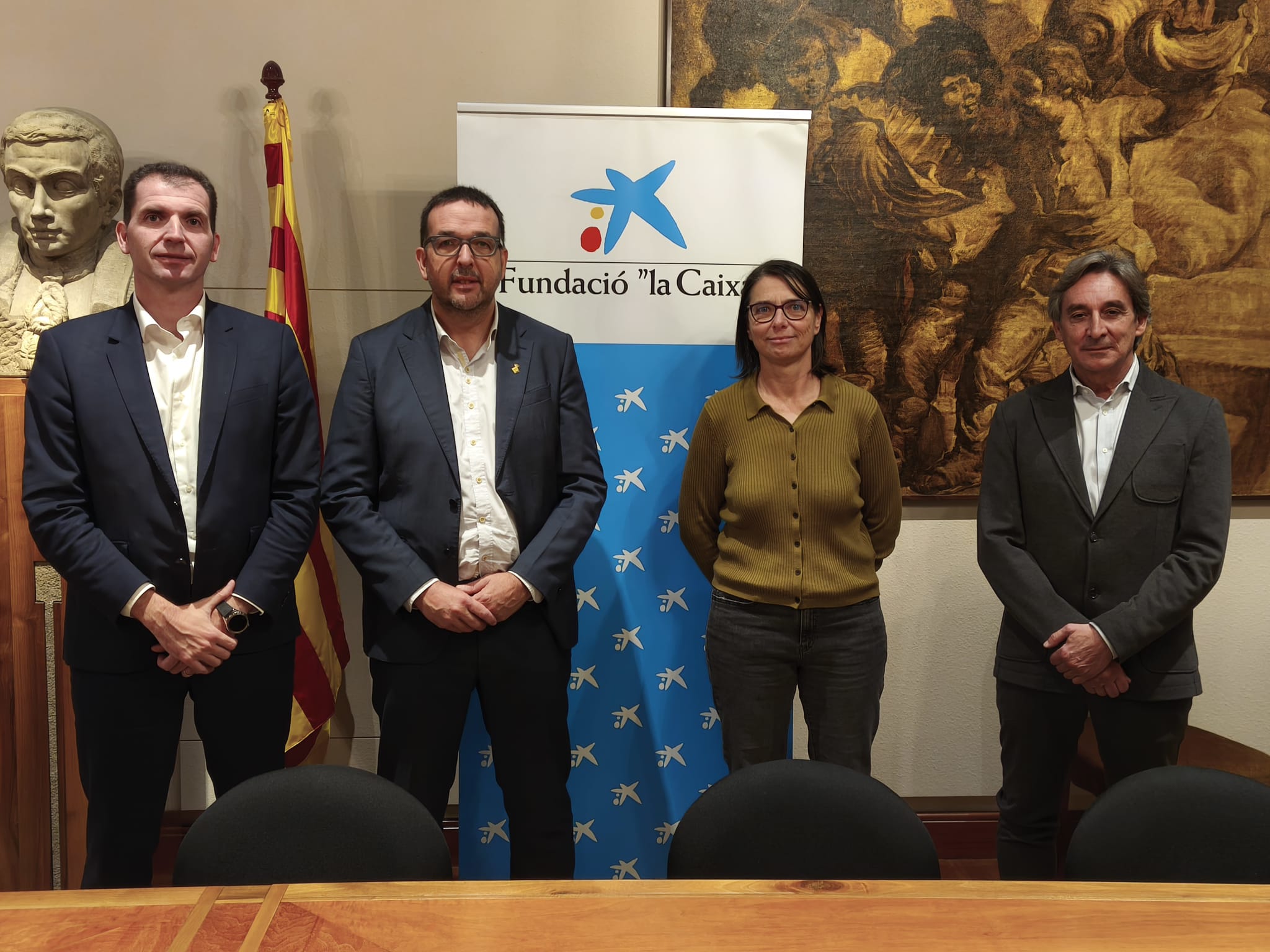 Acte de signatura del conveni de col·laboració amb CaixaBank